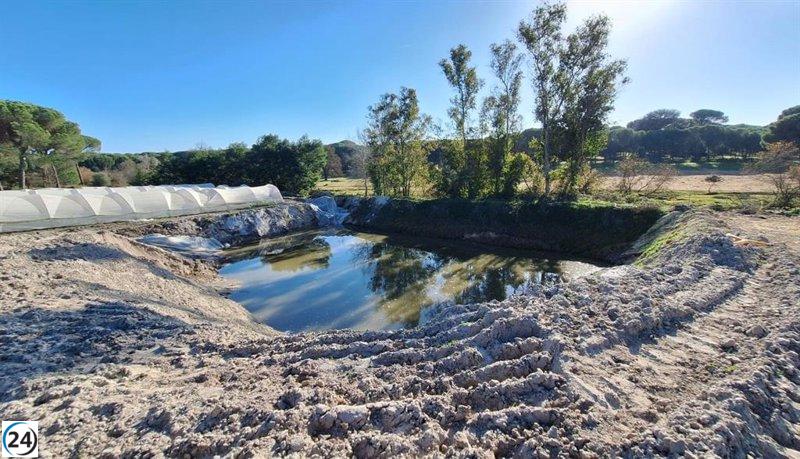 La CHG descubre tres pozos ilegales de agua en Almonte, Huelva.