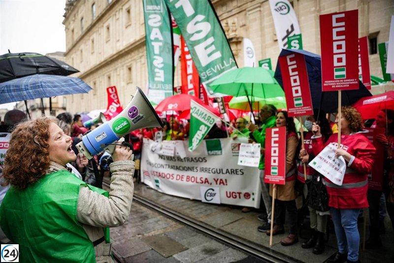 Sindicatos demandan eliminar los contratos precarios en el SAS antes de la protesta por la sanidad pública.