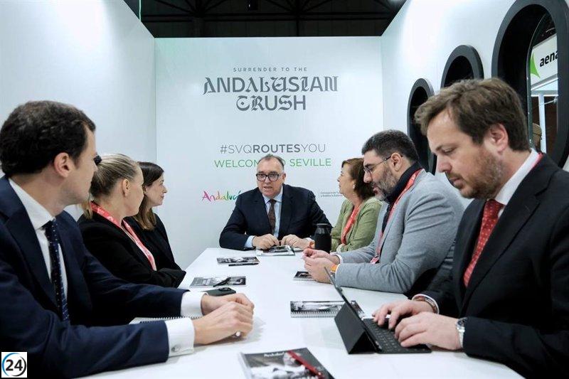 La Junta se encuentra con líderes de American Airlines y Air China para impulsar el turismo en Andalucía.