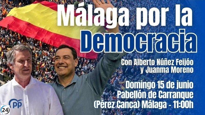Feijóo y Moreno se reúnen este domingo en Málaga para defender la democracia tras la protesta en Madrid.