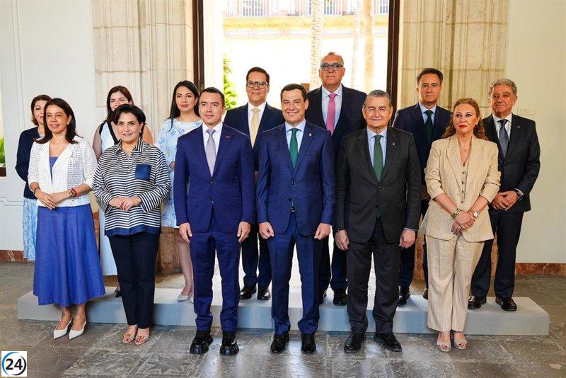 Moreno busca fortalecer lazos económicos y culturales entre Andalucía y Ecuador.