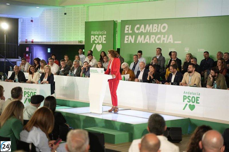 María Jesús Montero inicia su campaña en Jerez como candidata del PSOE-A a la Junta.