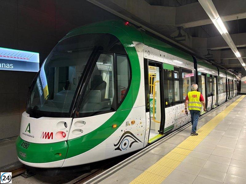 Metro de Málaga prueba nuevos trenes y alcanzará los 21 en servicio.