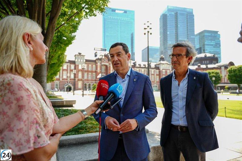 Moreno busca restaurar el turismo japonés anterior al Covid y gestiona un vuelo directo desde Andalucía.