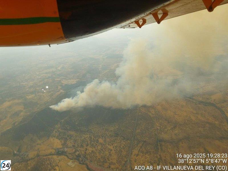 Incendio en Villanueva del Rey provoca el cierre total de la N-432 en Córdoba.
