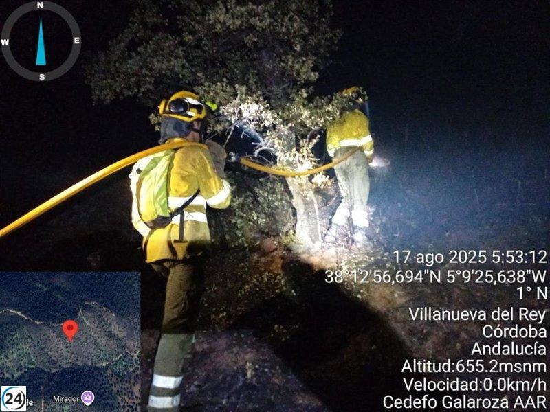 Controlado el fuego en Villanueva del Rey (Córdoba) y reanudada la circulación en la N-432.
