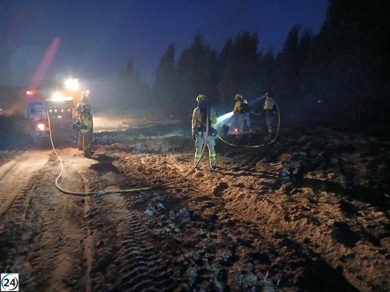 Se levanta la alerta y se reabre la A-484 tras controlar el incendio en Bonares (Huelva).