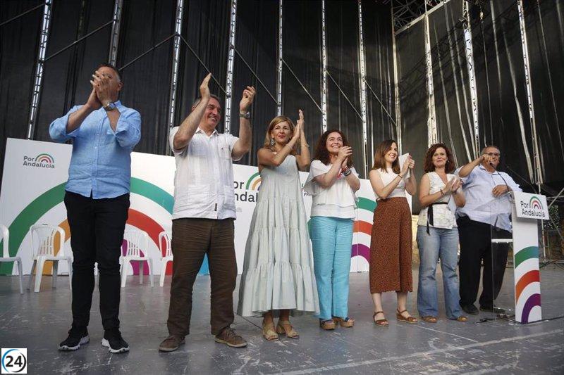 Belarra y Yolanda Díaz organizan eventos de respaldo a la coalición Podemos-IU en Sevilla.