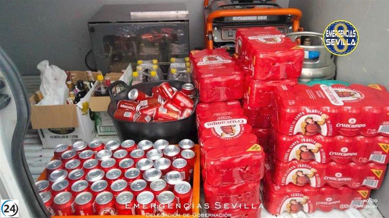 Intervienen en Sevilla 300 latas de cerveza y alimentos sin licencia durante el derbi.