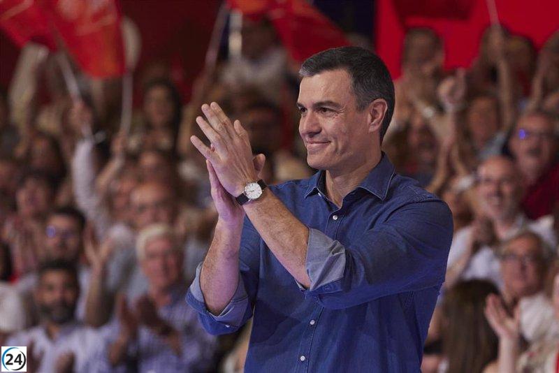 Pedro Sánchez celebra su último acto de campaña en Jerez, Andalucía.