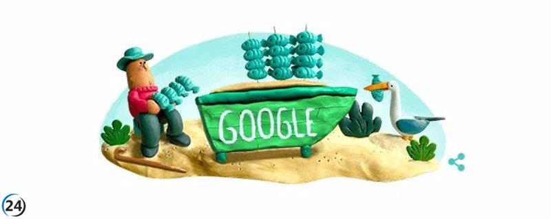 Google celebra el espeto malagueño en su doodle de hoy.