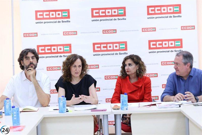 Montero y Espadas buscan el apoyo de los trabajadores para