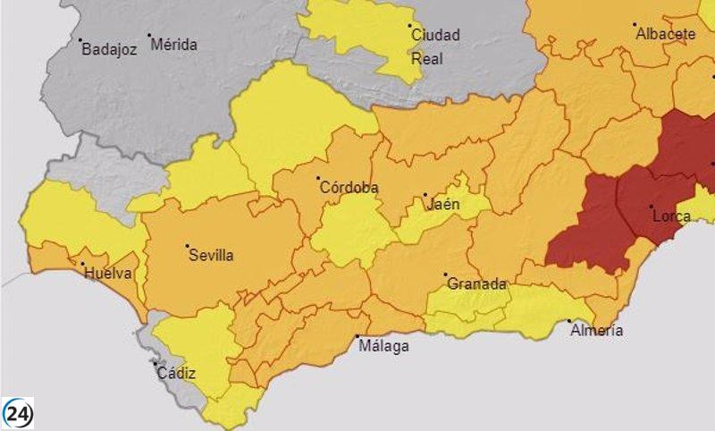 Calor extremo en Andalucía: Valle del Almanzora alcanza máximas de 44º, nivel rojo de alerta.