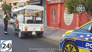 Triciclos motorizados turísticos en Sevilla son multados por falta de licencia por la Policía Local