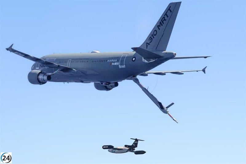 El INTA de Huelva realiza ensayo con drones para el repostaje automático en vuelo de aviones militares